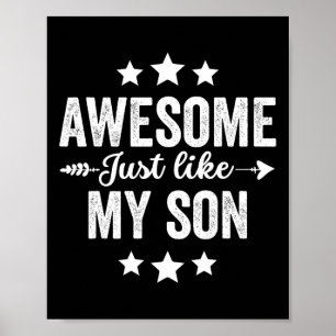 Just Like My Son Funny Fathers Day Dad Mum Vintage Poster