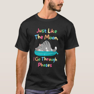 Just Like The Moon I Go Through Phases Retro Cat T-Shirt