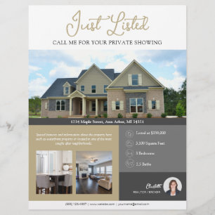Just Listed Information Real Estate Flyer