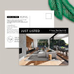 Just Listed Minimalist Property For Sale Marketing Postcard<br><div class="desc">Minimalist Real Estate Property For Sale marketing postcard with space for your logo and a large property photo. This fully customisable black and white real estate marketing postcard features a simple design with space for your custom text and property details. An easy way to advertise your property listings to prospect...</div>
