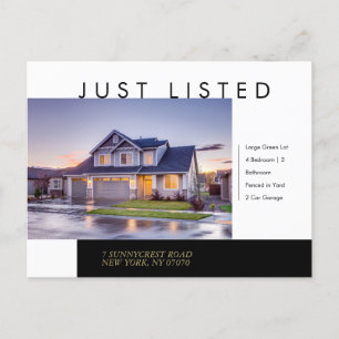 Just Listed Modern Real Estate Postcard