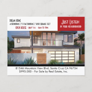 JUST LISTED  Real Estate postcard