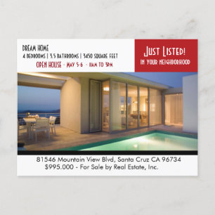 JUST LISTED  Real Estate postcard