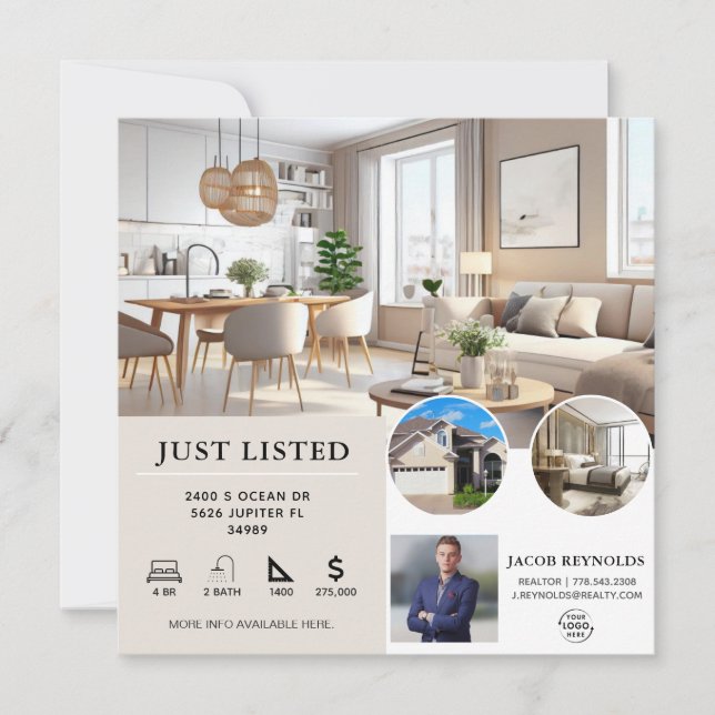 Just Listed | Real Estate Property Flyer Invitation (Front)