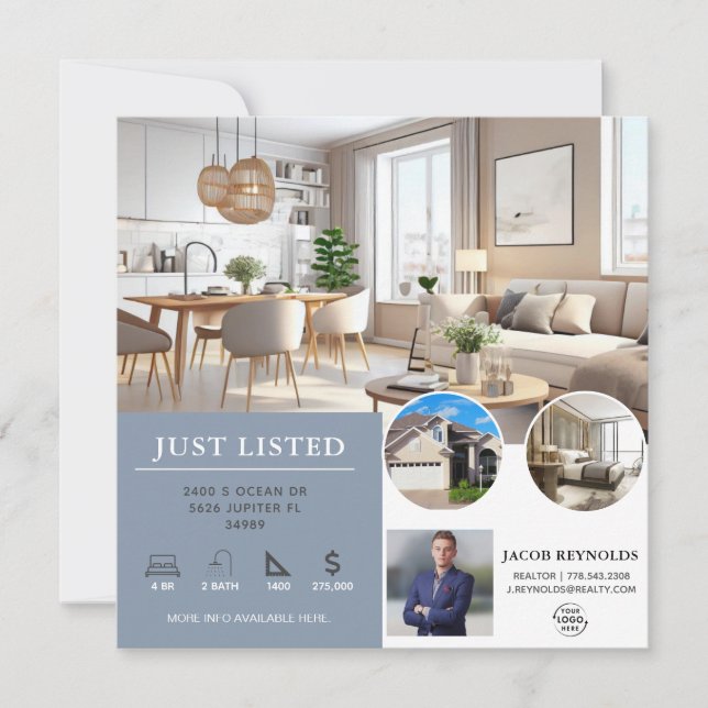 Just Listed | Real Estate Property Flyer Invitation (Front)