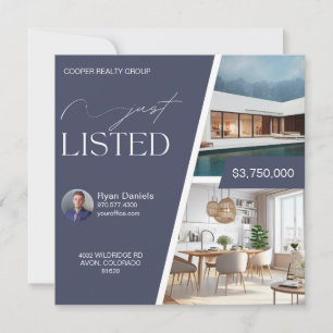 Just Listed   Real Estate Property Flyer Invitation