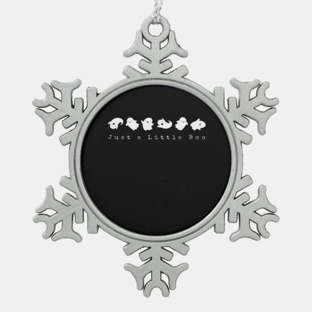 Just Little Boo Creative Casual Snowflake Pewter Christmas Ornament (Front)