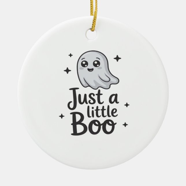 Just Little Boo Funny Design Ceramic Tree Decoration (Front)