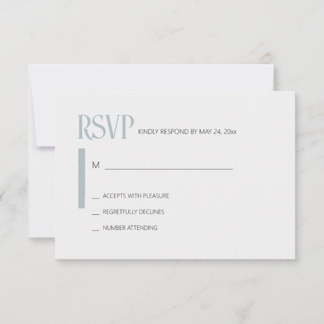 Just Love Blue RSVP Card (Front)