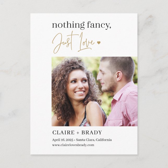 Just Love EDITABLE COLOR Save The Date Postcard (Front)
