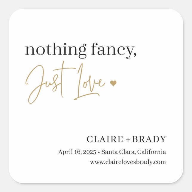 Just Love EDITABLE COLOR Wedding Stickers (Front)