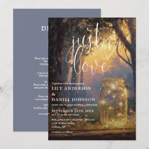 Just Love Forest Mason Jar All In One Wedding Invitation