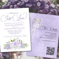 Just Love Lavender Boho Floral QR Code Wedding