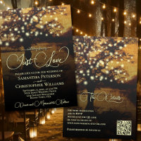 Just Love Rustic Tree & Lights QR Code Wedding