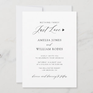 Just love simple all in one wedding Invitation
