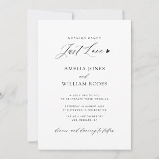 Just love simple all in one wedding Invitation