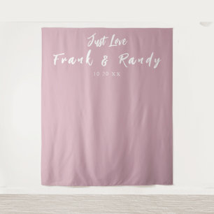 Just Love Simple Dusty Rose Wedding Wall Backdrop Tapestry