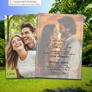 Just Love Text Overlay Photo Wedding Invitation