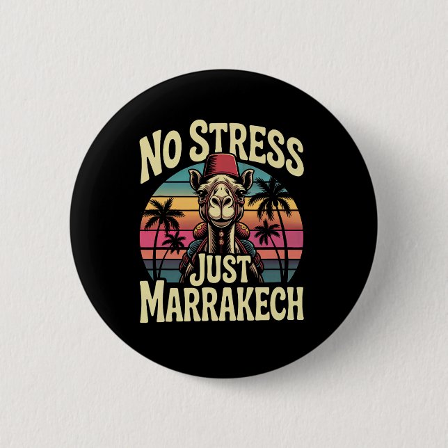 Just Marrakech Camel Sunset Morocco Trip Marrakesh 6 Cm Round Badge (Front)