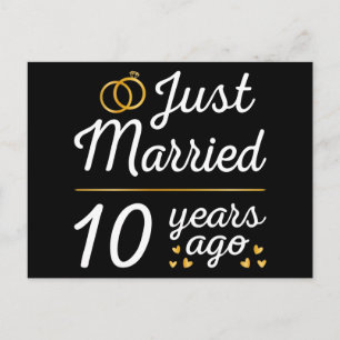 Just Married 10 Years Ago II Postcard