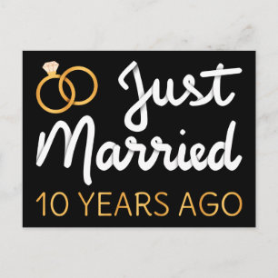 Just Married 10 Years Ago IV Postcard