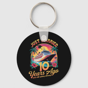Just Married 10 Years Ago Romantic Matching Couple Key Ring