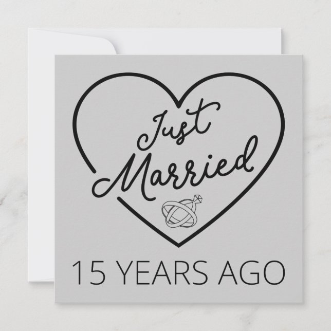 Just Married 15 Years Ago III Invitation (Front)