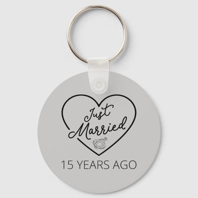 Just Married 15 Years Ago III Key Ring (Front)