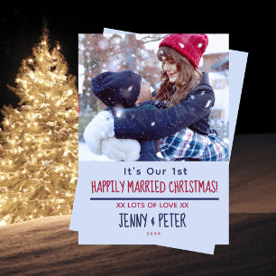 Just Married 1st Christmas Photo Card
