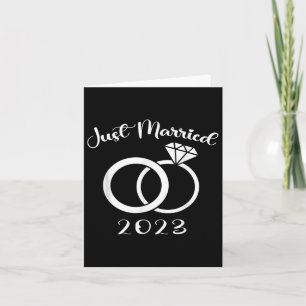 Just Married 2023 Wedding Rings Matching Couple Ne Card