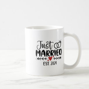 Just Married 2024 Couple Newlywed Bride And Groom Coffee Mug