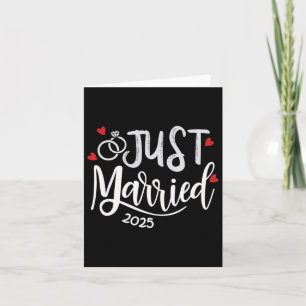 Just Married 2025 - Bride And Groom Wedding Rings Card