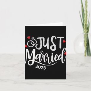 Just Married 2025 - Bride And Groom Wedding Rings Card