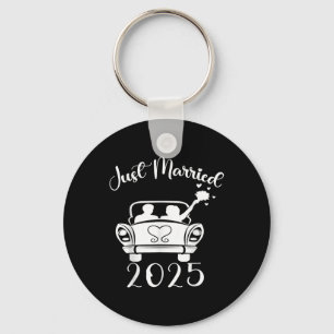 Just Married 2025 Wedding Rings Matching Couple Ne Key Ring