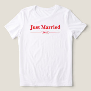 Just Married 2026 Bride Honeymoon Outfit Newlywed Tri-Blend Shirt