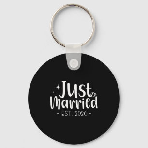 Just Married 2026 Honeymoon Wedding Couples Fiance Key Ring