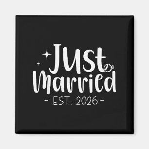 Just Married 2026 Honeymoon Wedding Couples Fiance Magnet