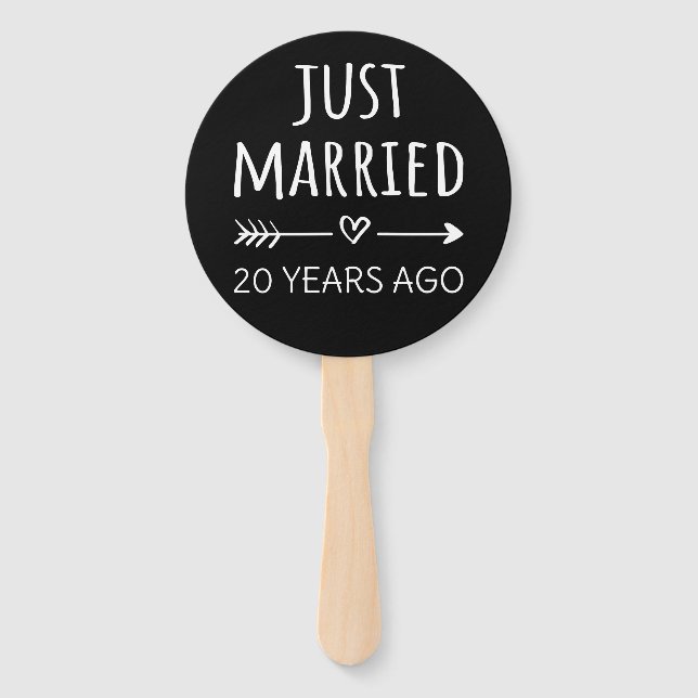 Just Married 20 Years Ago I Hand Fan (Front)