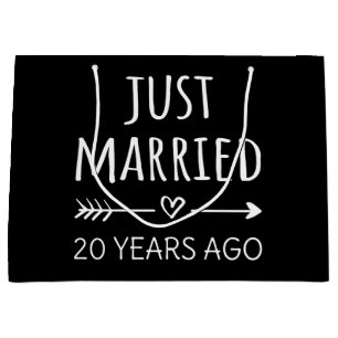 Just Married 20 Years Ago I Large Gift Bag