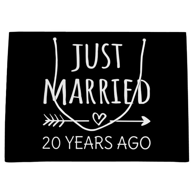 Just Married 20 Years Ago I Large Gift Bag (Front)