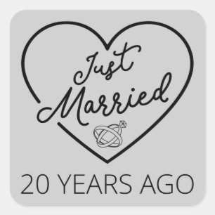 Just Married 20 Years Ago III Square Sticker