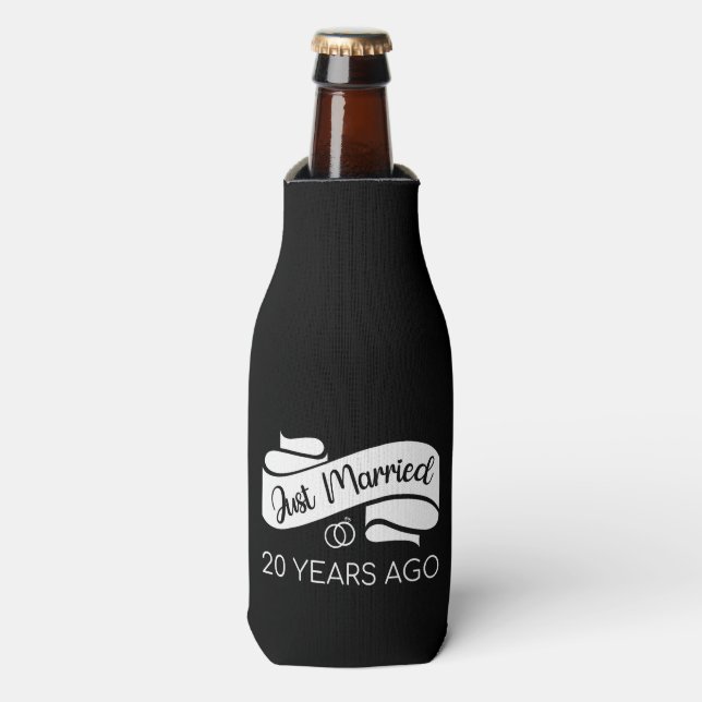 Just Married 20 Years Ago V Bottle Cooler (Bottle Front)