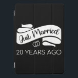 Just Married 20 Years Ago V iPad Pro Cover<br><div class="desc">Cute design, perfect for anyone who's been married for 20 years and to a wedding vow renewal ceremony. It makes a great matching outfit for couples! 'Just Married 20 Years Ago' quote for a couple who got married 20 years ago or a couple renewing wedding vows on their wedding anniversary....</div>