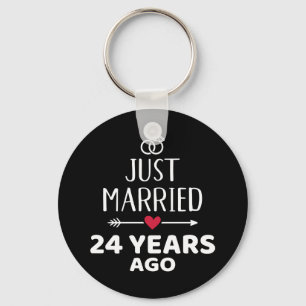 Just married 24 years ago 24th wedding anniversary key ring