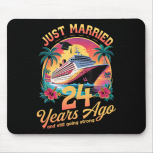 Just Married 24 Years Ago Romantic Matching Couple Mouse Mat