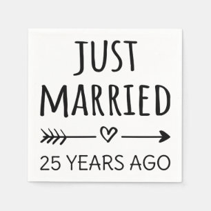 Just Married 25 Years Ago I Napkin