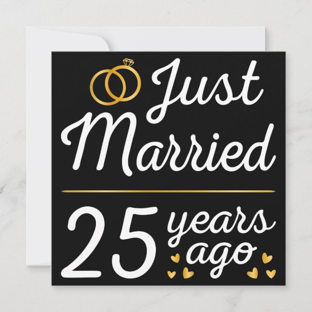 Just Married 25 Years Ago II Invitation (Front)