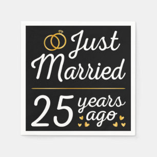 Just Married 25 Years Ago II Napkin