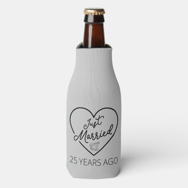 Just Married 25 Years Ago III Bottle Cooler (Bottle Front)