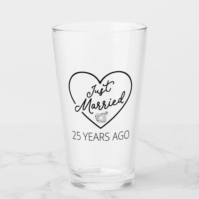 Just Married 25 Years Ago III Glass (Front)